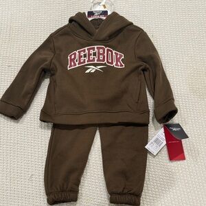 Reebok Brown Kids Hoodie Tracksuit Set